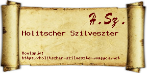 Holitscher Szilveszter névjegykártya